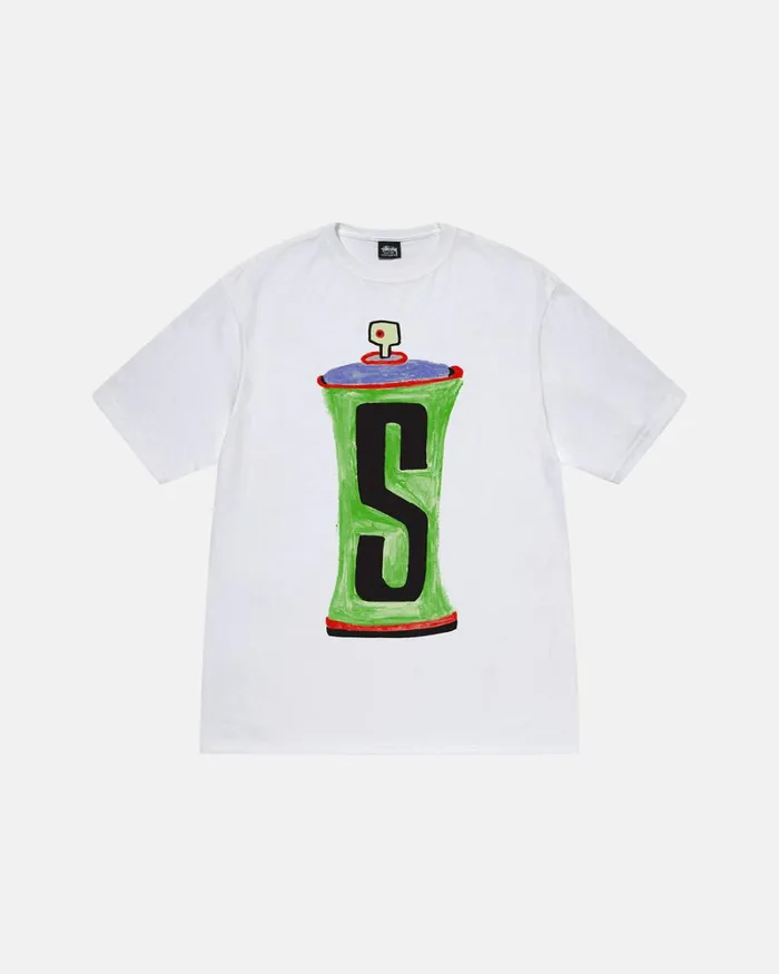 Tees Men Stussy SPRAYCAN TEE White