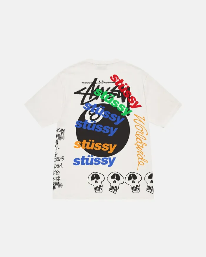 Tees Men Stussy TEST STRIKE PIGMENT DYED TEE Natural