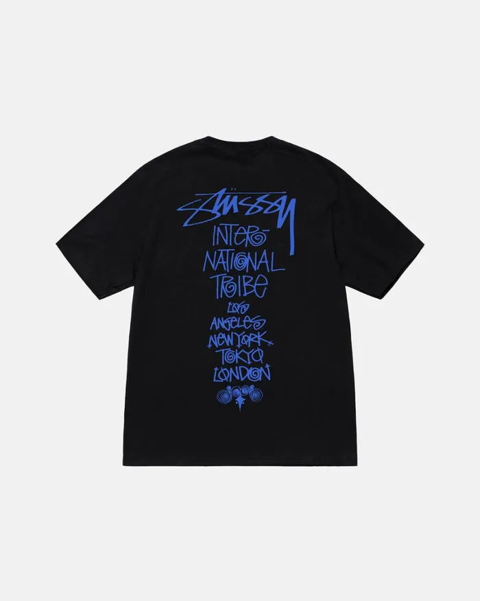 Tees Men Stussy TRIBE STACK TEE Black