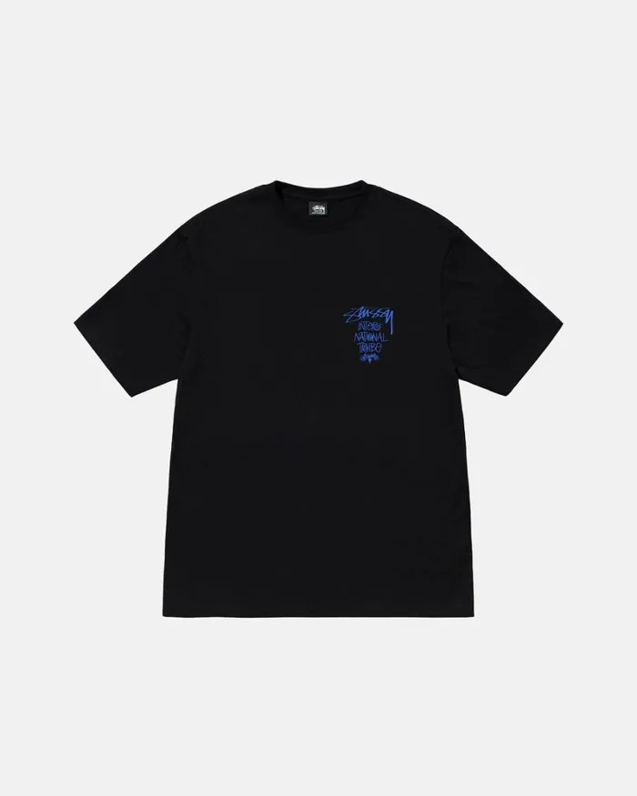 Tees Men Stussy TRIBE STACK TEE Black Tees Men Stussy TRIBE STACK TEE Black