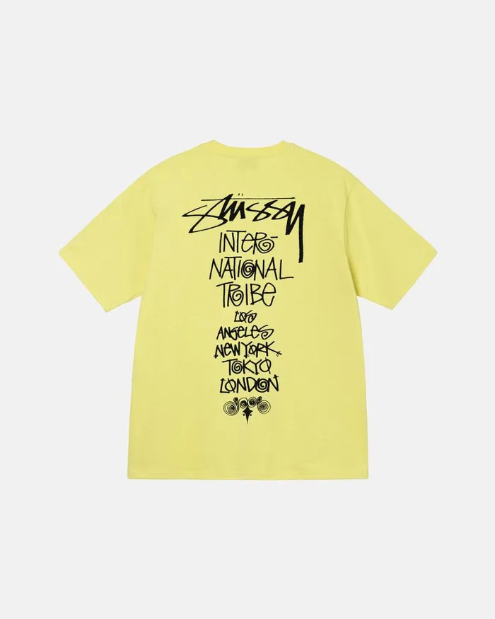 Tees Men Stussy TRIBE STACK TEE Yellow