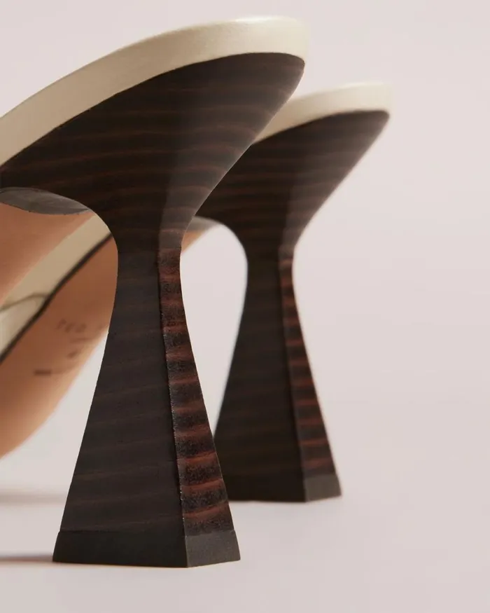 Textured Coin Heeled Sandals Natural Women Ted Baker Sandals and Sliders