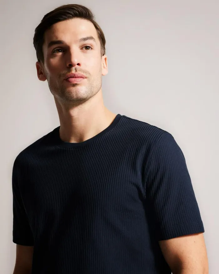 Textured Regular Fit TShirt Navy Men Ted Baker Clothing Textured Regular Fit TShirt Navy Men Ted Baker Clothing