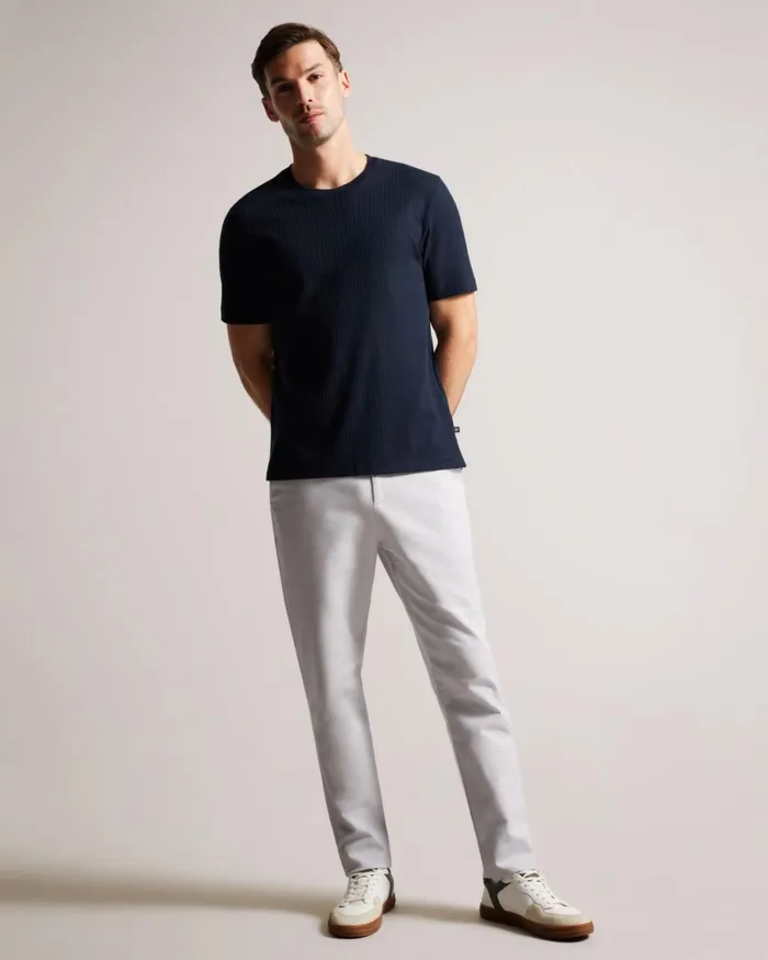Textured Regular Fit TShirt Navy Men Ted Baker Clothing Textured Regular Fit TShirt Navy Men Ted Baker Clothing