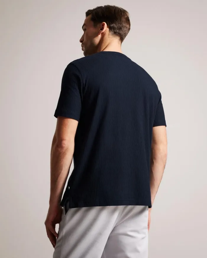 Textured Regular Fit TShirt Navy Men Ted Baker Clothing Textured Regular Fit TShirt Navy Men Ted Baker Clothing