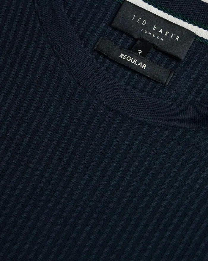 Textured Regular Fit TShirt Navy Men Ted Baker Clothing Textured Regular Fit TShirt Navy Men Ted Baker Clothing