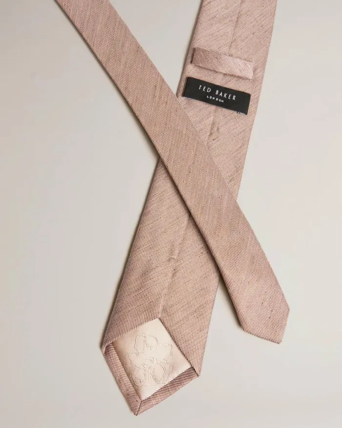 Textured Silk Blend Tie Light Brown Men Ted Baker Ties and Bow Ties