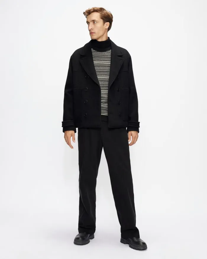 Textured Stripe Crew Neck Jumper Black Men Ted Baker Sweaters Textured Stripe Crew Neck Jumper Black Men Ted Baker Sweaters