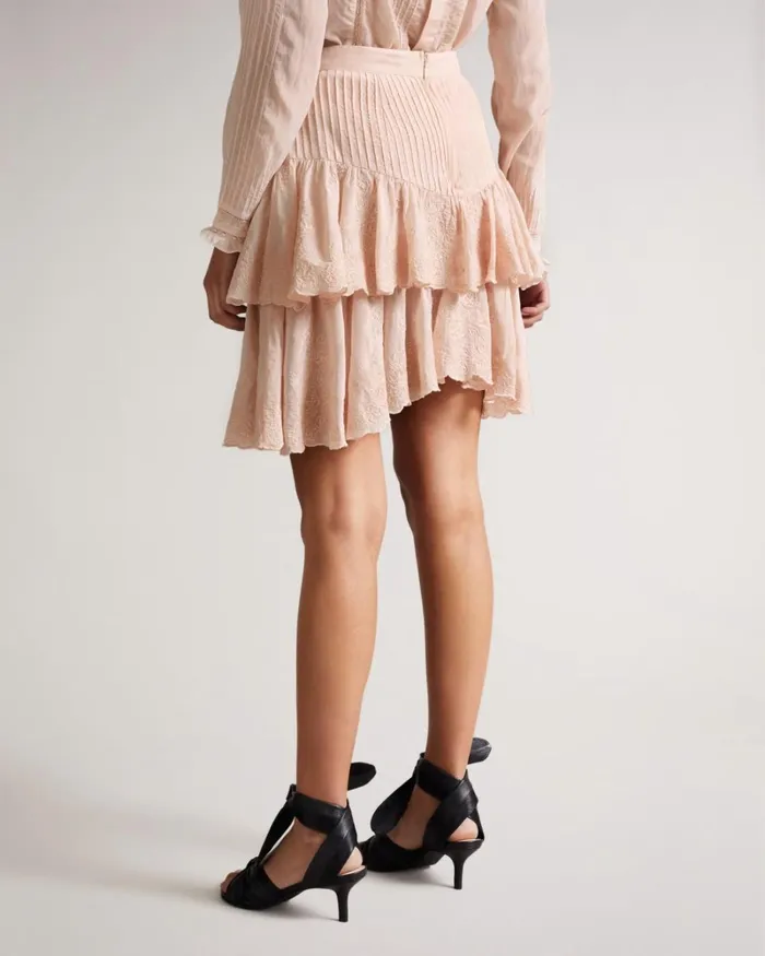Tiered Mini Skirt Light Pink Women Ted Baker Skirts Tiered Mini Skirt Light Pink Women Ted Baker Skirts