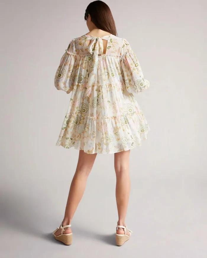 Tiered Trapeze Mini Dress White Women Ted Baker Dresses Tiered Trapeze Mini Dress White Women Ted Baker Dresses
