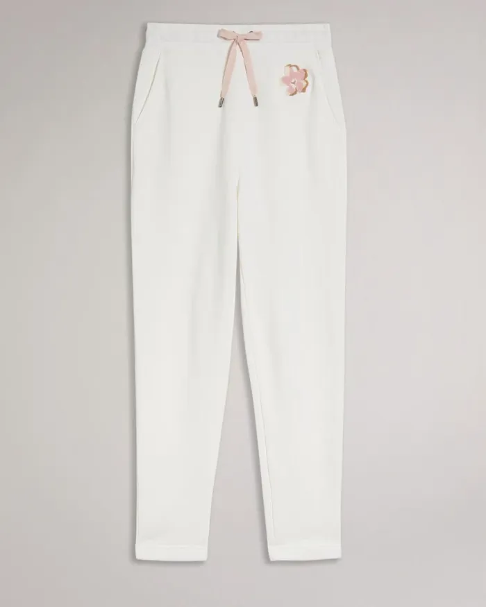 Tonal Magnolia Jogging Bottom White Women Ted Baker Pants and Shorts