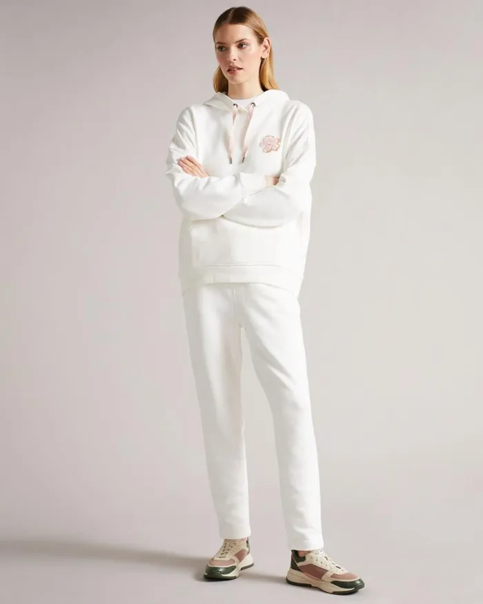 Tonal Magnolia Jogging Bottom White Women Ted Baker Pants and Shorts Tonal Magnolia Jogging Bottom White Women Ted Baker Pants and Shorts