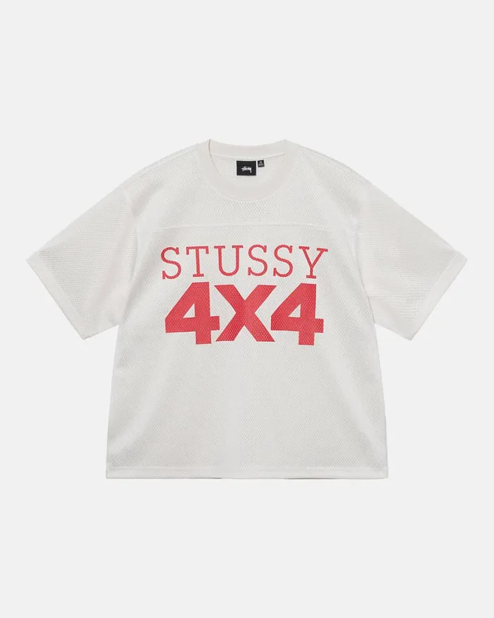 Tops and Shirts Men Stussy 4X4 MESH FOOTBALL JERSEY Bone