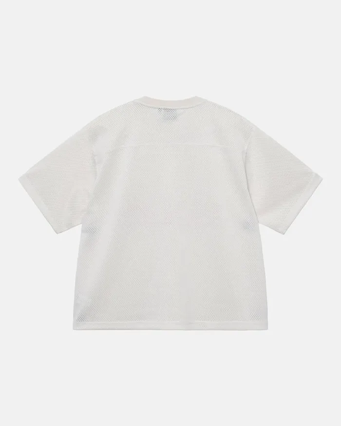 Tops and Shirts Men Stussy 4X4 MESH FOOTBALL JERSEY Bone Tops and Shirts Men Stussy 4X4 MESH FOOTBALL JERSEY Bone