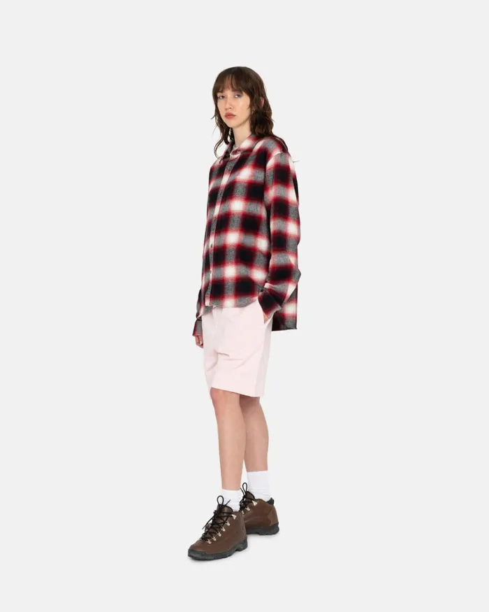 Tops and Shirts Men Stussy BAY PLAID SHIRT Red Tops and Shirts Men Stussy BAY PLAID SHIRT Red
