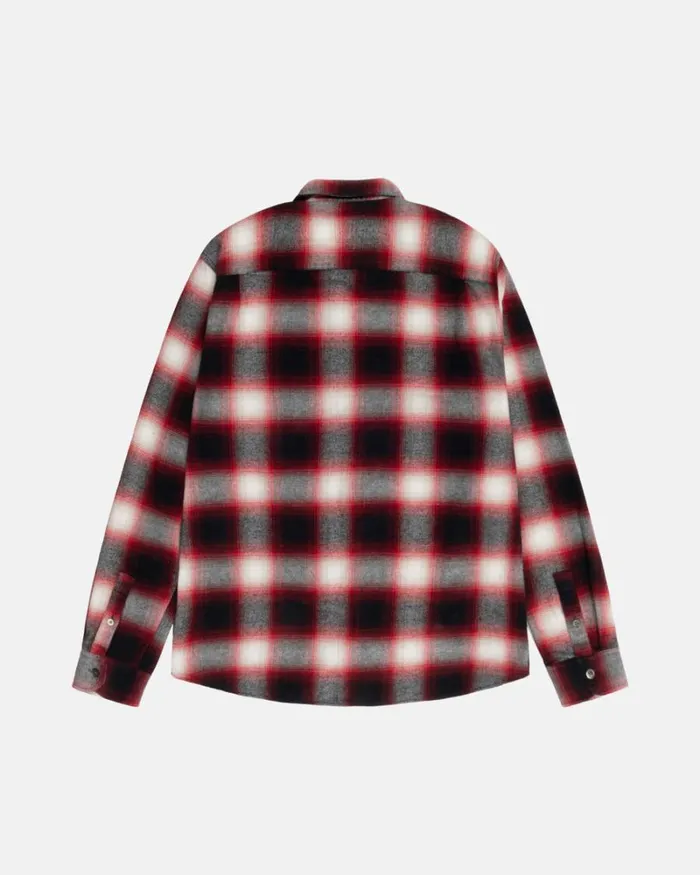 Tops and Shirts Men Stussy BAY PLAID SHIRT Red Tops and Shirts Men Stussy BAY PLAID SHIRT Red