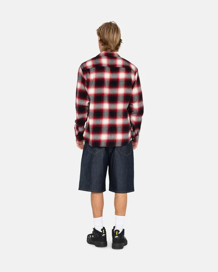 Tops and Shirts Men Stussy BAY PLAID SHIRT Red Tops and Shirts Men Stussy BAY PLAID SHIRT Red