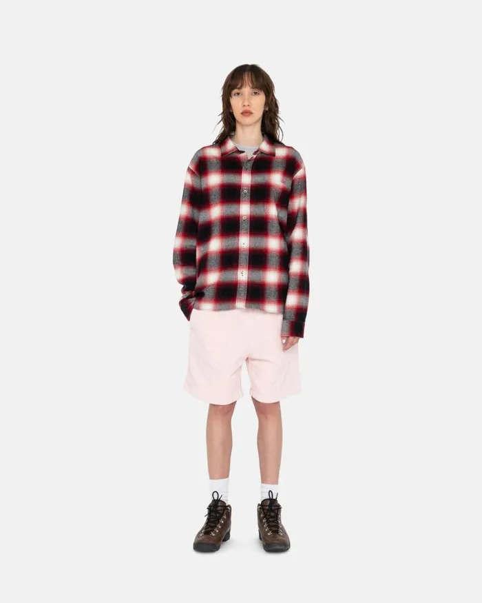 Tops and Shirts Men Stussy BAY PLAID SHIRT Red Tops and Shirts Men Stussy BAY PLAID SHIRT Red