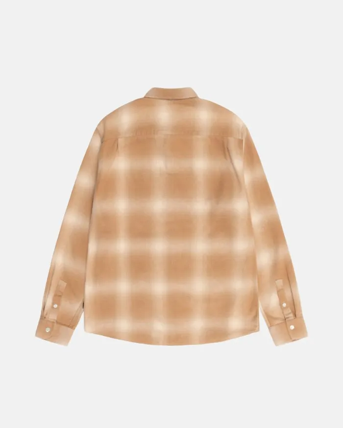 Tops and Shirts Men Stussy BAY PLAID SHIRT Tan Tops and Shirts Men Stussy BAY PLAID SHIRT Tan