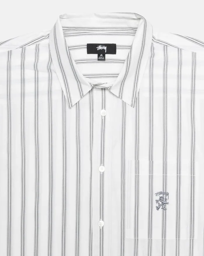 Tops and Shirts Men Stussy BOXY STRIPED SS SHIRT Off White Stripe Tops and Shirts Men Stussy BOXY STRIPED SS SHIRT Off White Stripe