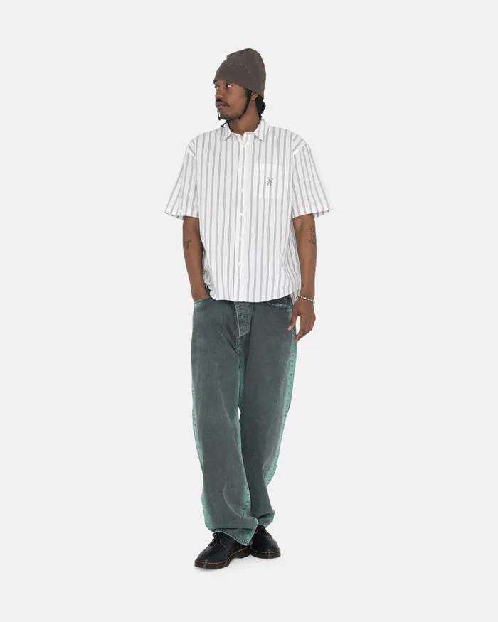 Tops and Shirts Men Stussy BOXY STRIPED SS SHIRT Off White Stripe Tops and Shirts Men Stussy BOXY STRIPED SS SHIRT Off White Stripe