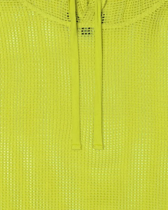 Tops and Shirts Men Stussy COTTON MESH HOODIE Lime Tops and Shirts Men Stussy COTTON MESH HOODIE Lime