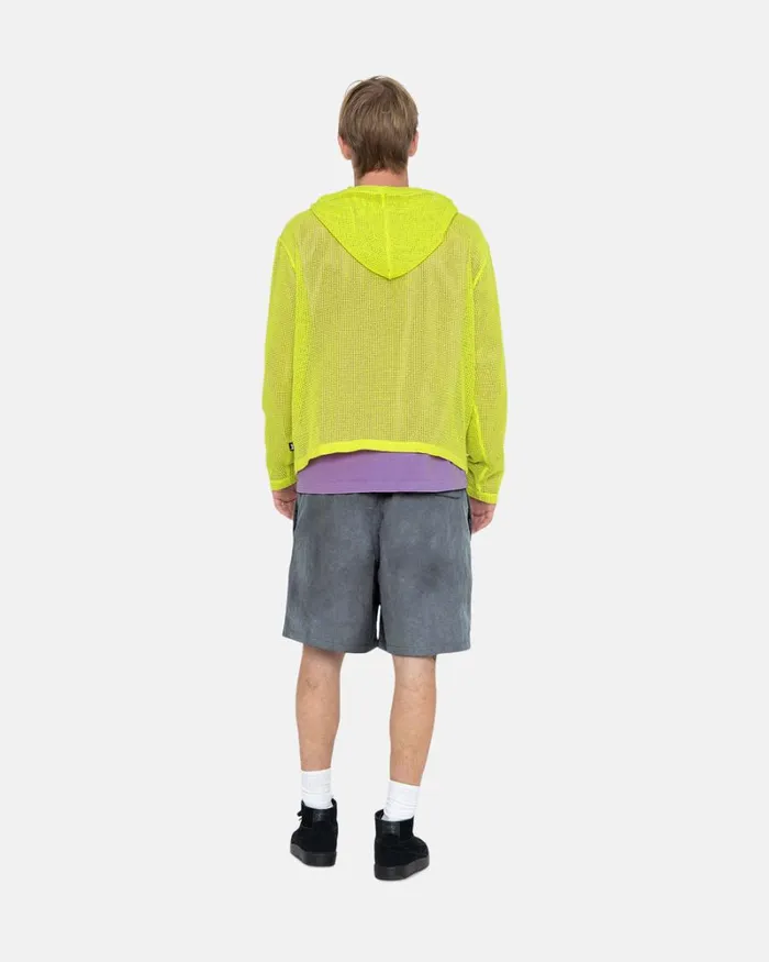 Tops and Shirts Men Stussy COTTON MESH HOODIE Lime Tops and Shirts Men Stussy COTTON MESH HOODIE Lime