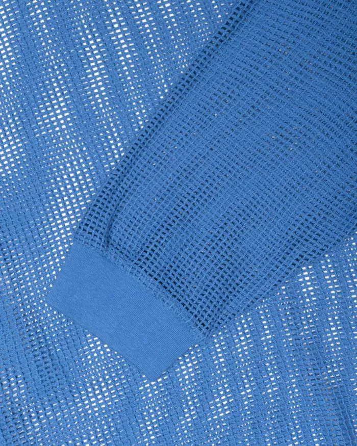 Tops and Shirts Men Stussy COTTON MESH LS CREW Ocean Blue Tops and Shirts Men Stussy COTTON MESH LS CREW Ocean Blue