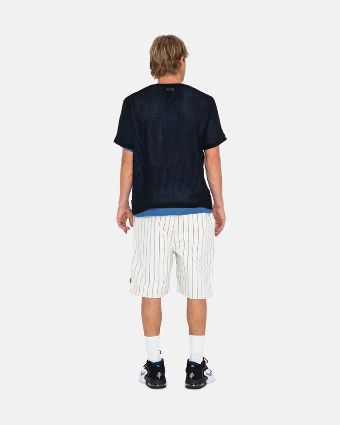Tops and Shirts Men Stussy COTTON MESH SS CREW Black Tops and Shirts Men Stussy COTTON MESH SS CREW Black