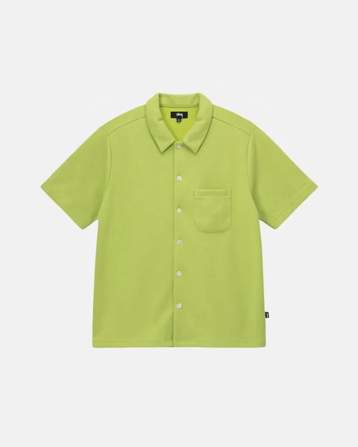 Tops and Shirts Men Stussy CREPE JERSEY SHIRT Lime