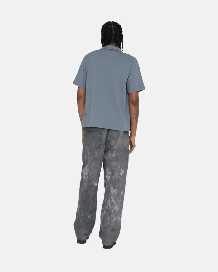 Tops and Shirts Men Stussy CREPE JERSEY SHIRT Slate Tops and Shirts Men Stussy CREPE JERSEY SHIRT Slate