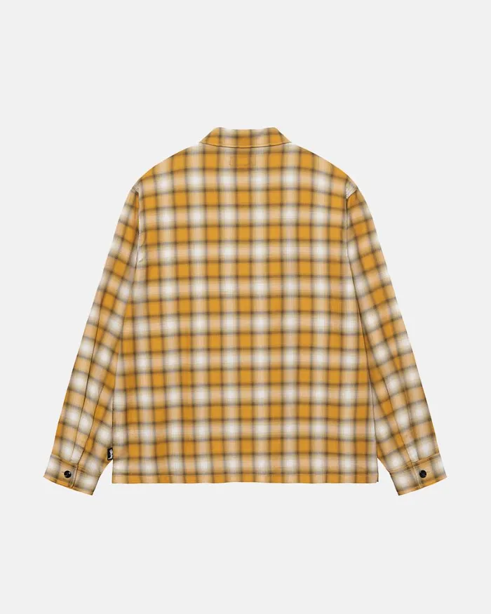 Tops and Shirts Men Stussy EDDIE PLAID ZIP SHIRT Mustard Tops and Shirts Men Stussy EDDIE PLAID ZIP SHIRT Mustard