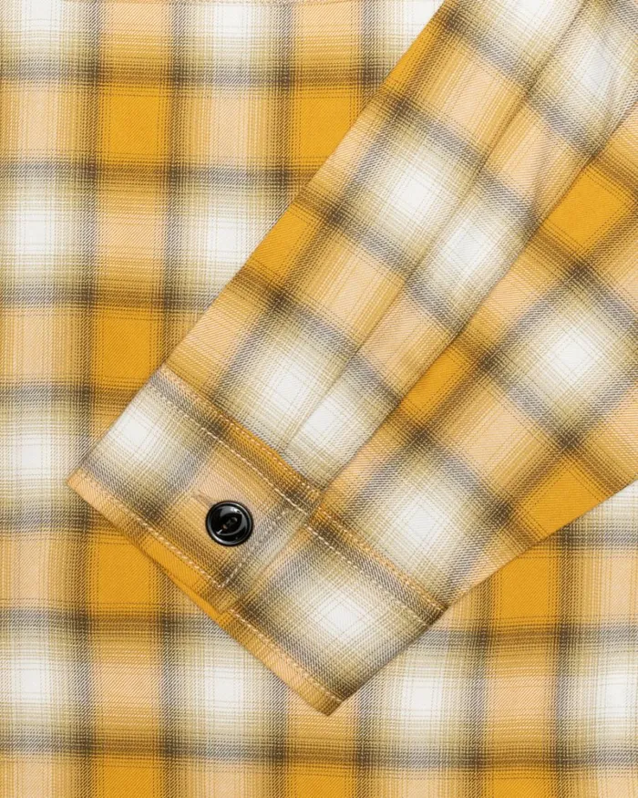 Tops and Shirts Men Stussy EDDIE PLAID ZIP SHIRT Mustard Tops and Shirts Men Stussy EDDIE PLAID ZIP SHIRT Mustard