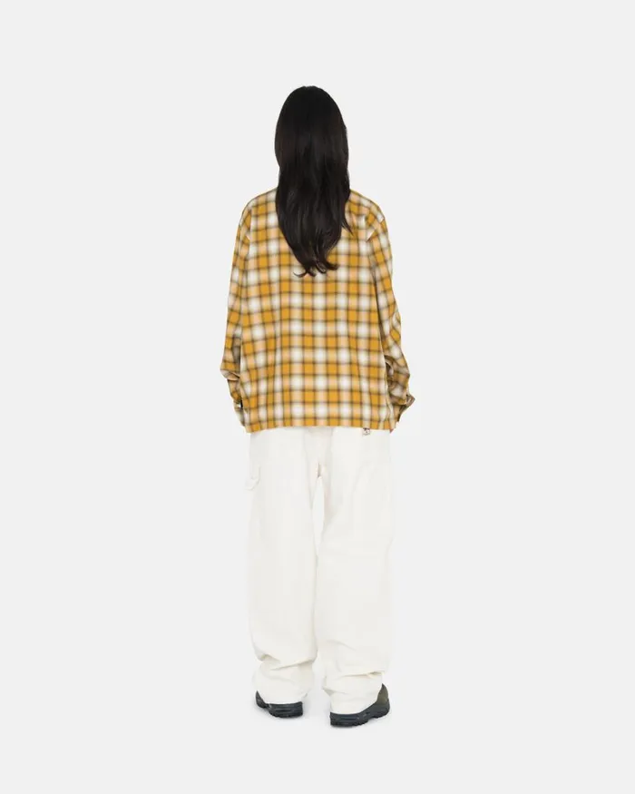 Tops and Shirts Men Stussy EDDIE PLAID ZIP SHIRT Mustard Tops and Shirts Men Stussy EDDIE PLAID ZIP SHIRT Mustard