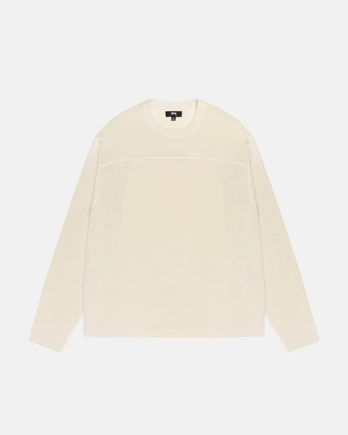 Tops and Shirts Men Stussy FOOTBALL SWEATER Bone Tops and Shirts Men Stussy FOOTBALL SWEATER Bone