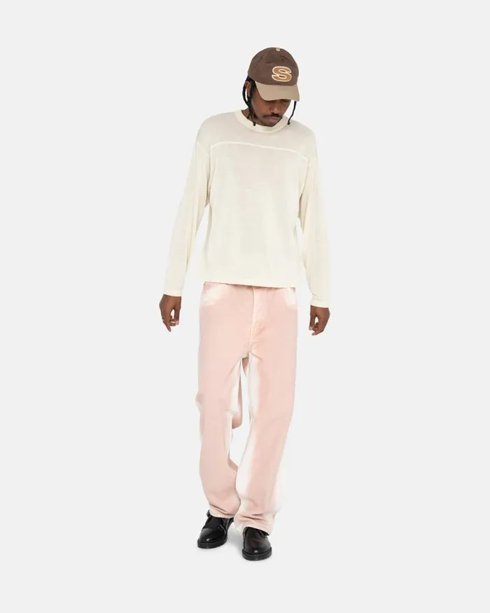 Tops and Shirts Men Stussy FOOTBALL SWEATER Bone Tops and Shirts Men Stussy FOOTBALL SWEATER Bone