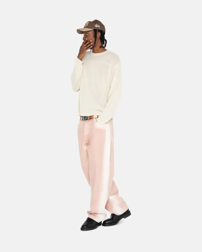 Tops and Shirts Men Stussy FOOTBALL SWEATER Bone Tops and Shirts Men Stussy FOOTBALL SWEATER Bone