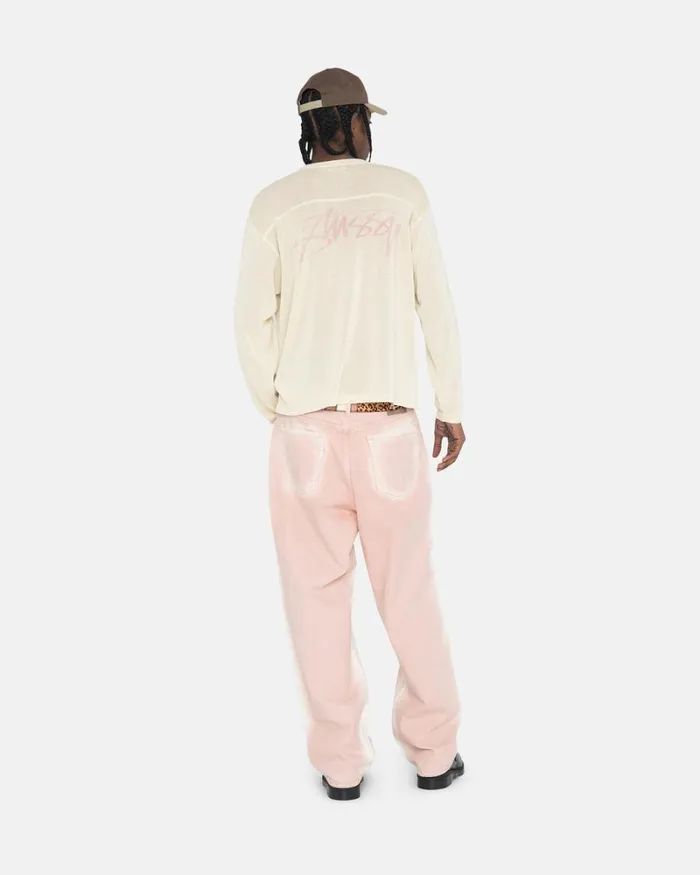 Tops and Shirts Men Stussy FOOTBALL SWEATER Bone Tops and Shirts Men Stussy FOOTBALL SWEATER Bone