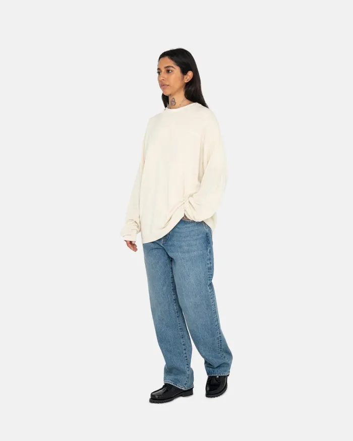 Tops and Shirts Men Stussy FOOTBALL SWEATER Bone Tops and Shirts Men Stussy FOOTBALL SWEATER Bone