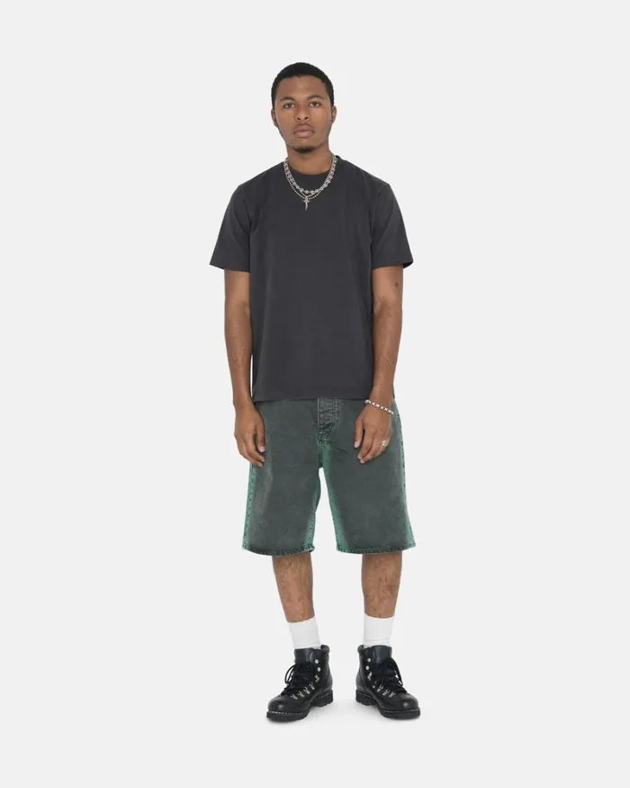 Tops and Shirts Men Stussy HEAVYWEIGHT PIGMENT DYED CREW Black Tops and Shirts Men Stussy HEAVYWEIGHT PIGMENT DYED CREW Black
