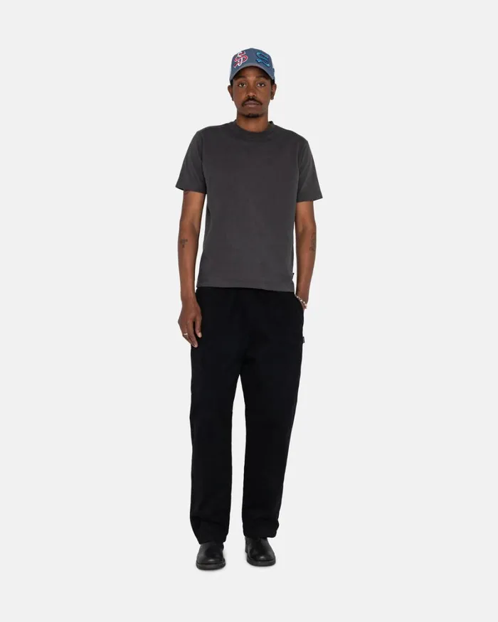 Tops and Shirts Men Stussy HEAVYWEIGHT PIGMENT DYED CREW Black Tops and Shirts Men Stussy HEAVYWEIGHT PIGMENT DYED CREW Black