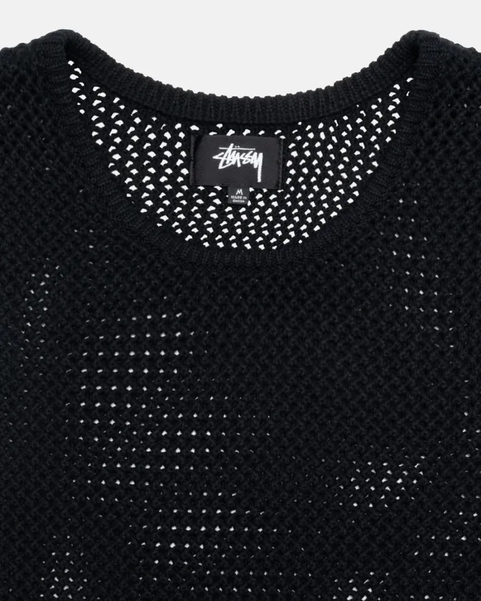 Tops and Shirts Men Stussy O039DYED HEAVYWEIGHT MESH TANK Solid Black Tops and Shirts Men Stussy O039DYED HEAVYWEIGHT MESH TANK Solid Black