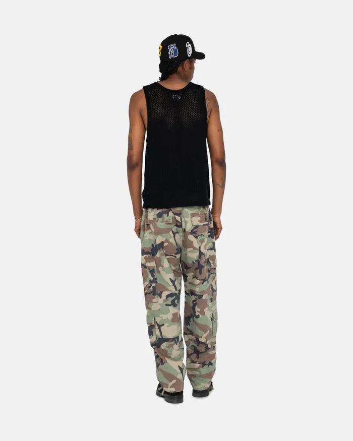 Tops and Shirts Men Stussy O039DYED HEAVYWEIGHT MESH TANK Solid Black Tops and Shirts Men Stussy O039DYED HEAVYWEIGHT MESH TANK Solid Black
