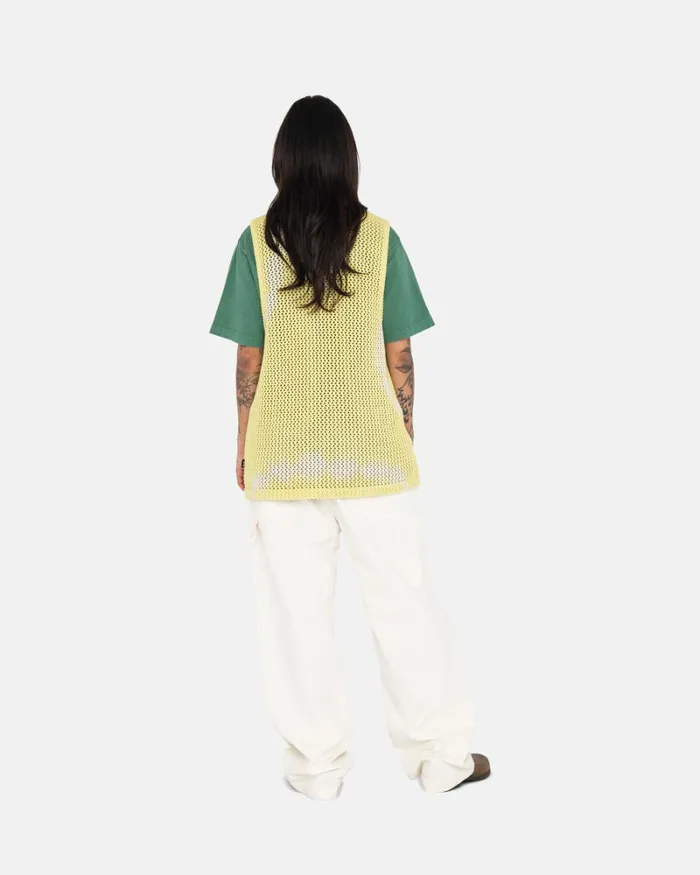 Tops and Shirts Men Stussy O039DYED HEAVYWEIGHT MESH TANK Tie Dye Yellow Tops and Shirts Men Stussy O039DYED HEAVYWEIGHT MESH TANK Tie Dye Yellow