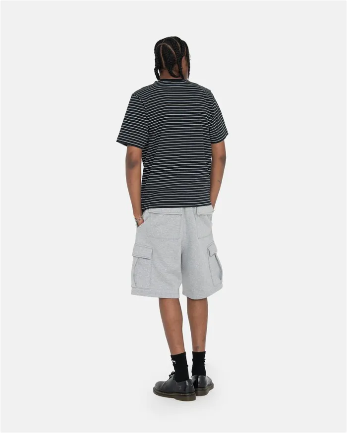 Tops and Shirts Men Stussy PIN STRIPED SS CREW Black Tops and Shirts Men Stussy PIN STRIPED SS CREW Black