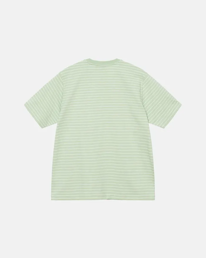 Tops and Shirts Men Stussy PIN STRIPED SS CREW Green Tops and Shirts Men Stussy PIN STRIPED SS CREW Green