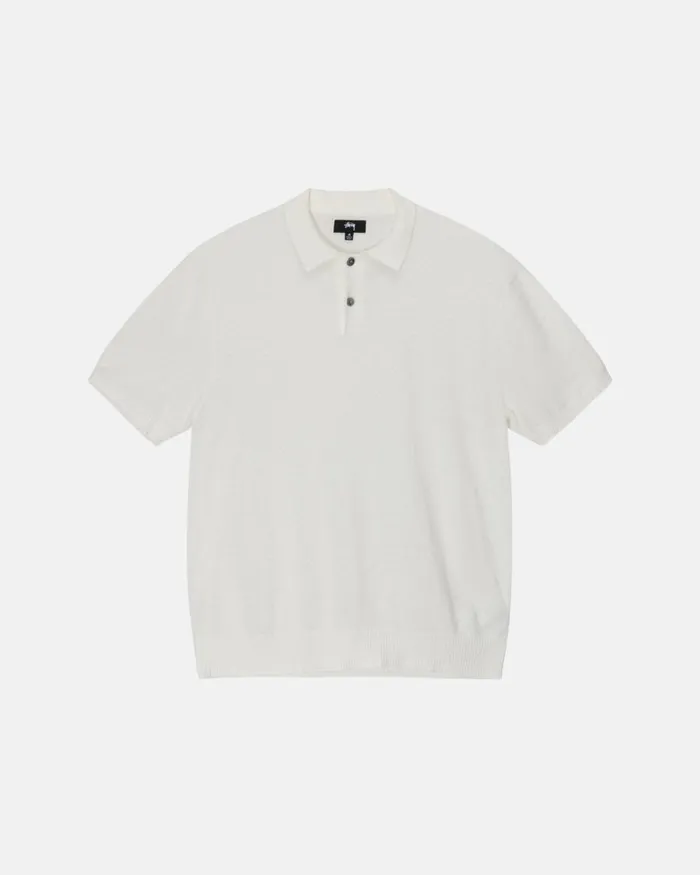 Tops and Shirts Men Stussy TEXTURED SS POLO SWEATER Bone