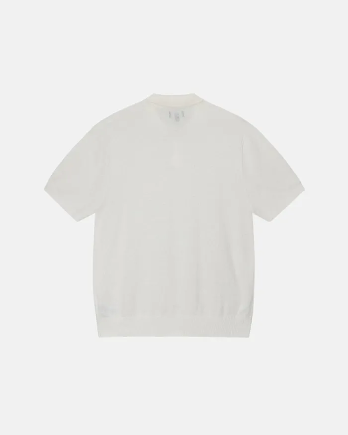 Tops and Shirts Men Stussy TEXTURED SS POLO SWEATER Bone Tops and Shirts Men Stussy TEXTURED SS POLO SWEATER Bone