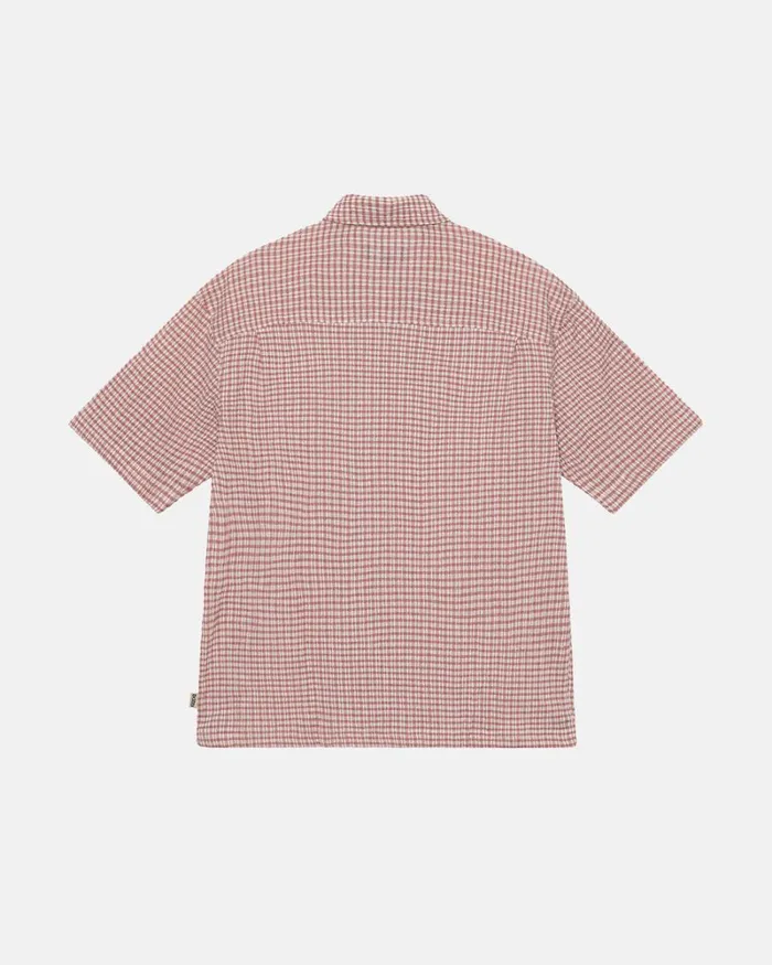 Tops and Shirts Men Stussy WRINKLY GINGHAM SS SHIRT Dusty Rose Tops and Shirts Men Stussy WRINKLY GINGHAM SS SHIRT Dusty Rose