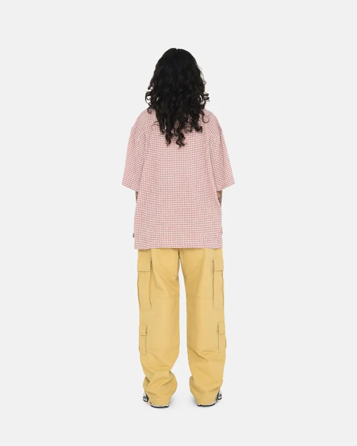 Tops and Shirts Men Stussy WRINKLY GINGHAM SS SHIRT Dusty Rose Tops and Shirts Men Stussy WRINKLY GINGHAM SS SHIRT Dusty Rose